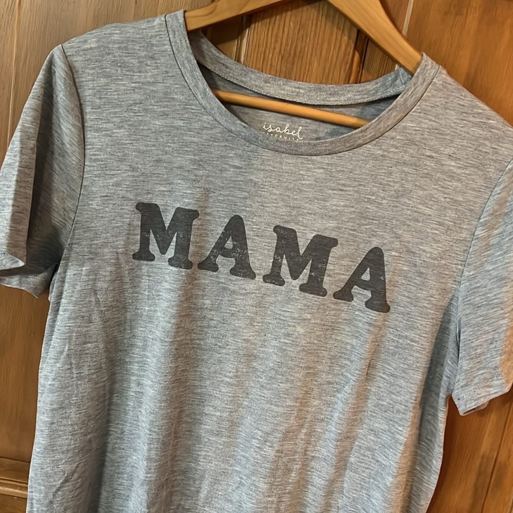 🔆 4/$25 🔆 Isabel Maternity “MAMA” Short Sleeve T-Shirt, Medium, Gray